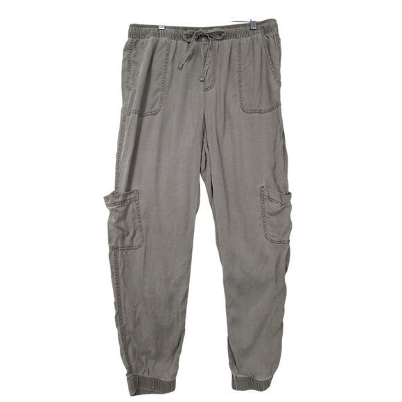 C&C California Cargo Jogger Pants Women L Green Minimalist Travel Elastic Wasit - Picture 1 of 13